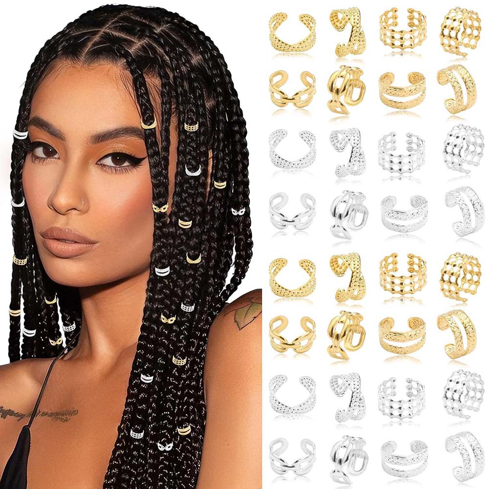 BOHO BRAID CUFFS BRAID RINGS HAIR ACCESSORY