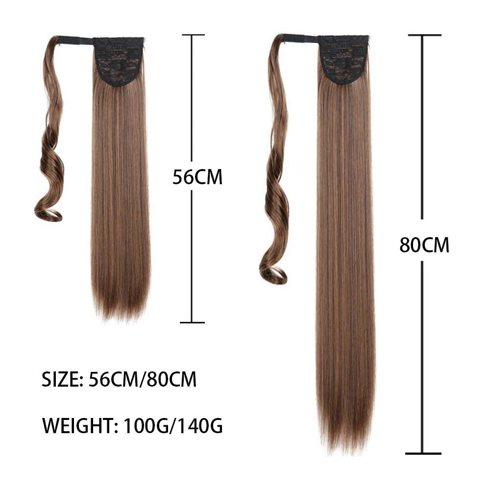 BEIGE BLONDE SYNTHETIC STRAIGHT PONYTAIL HAIR EXTENSION