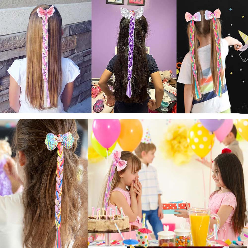 SNOW FLAKE BUTTERFLY BRAIDED HAIR PIECE WITH ELASTIC RUBBER BAND