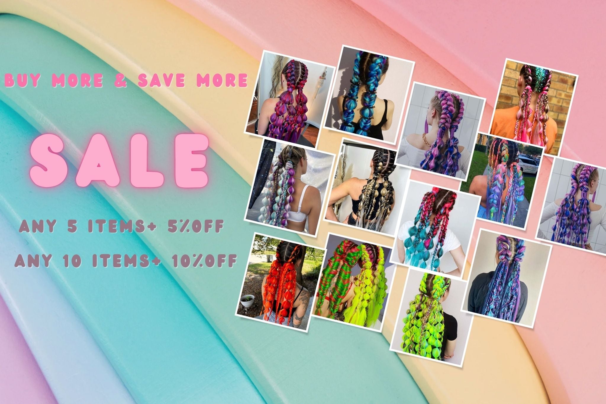 buy more and save more sale any 5 items + 5%off and any 10 items+ 10 % off