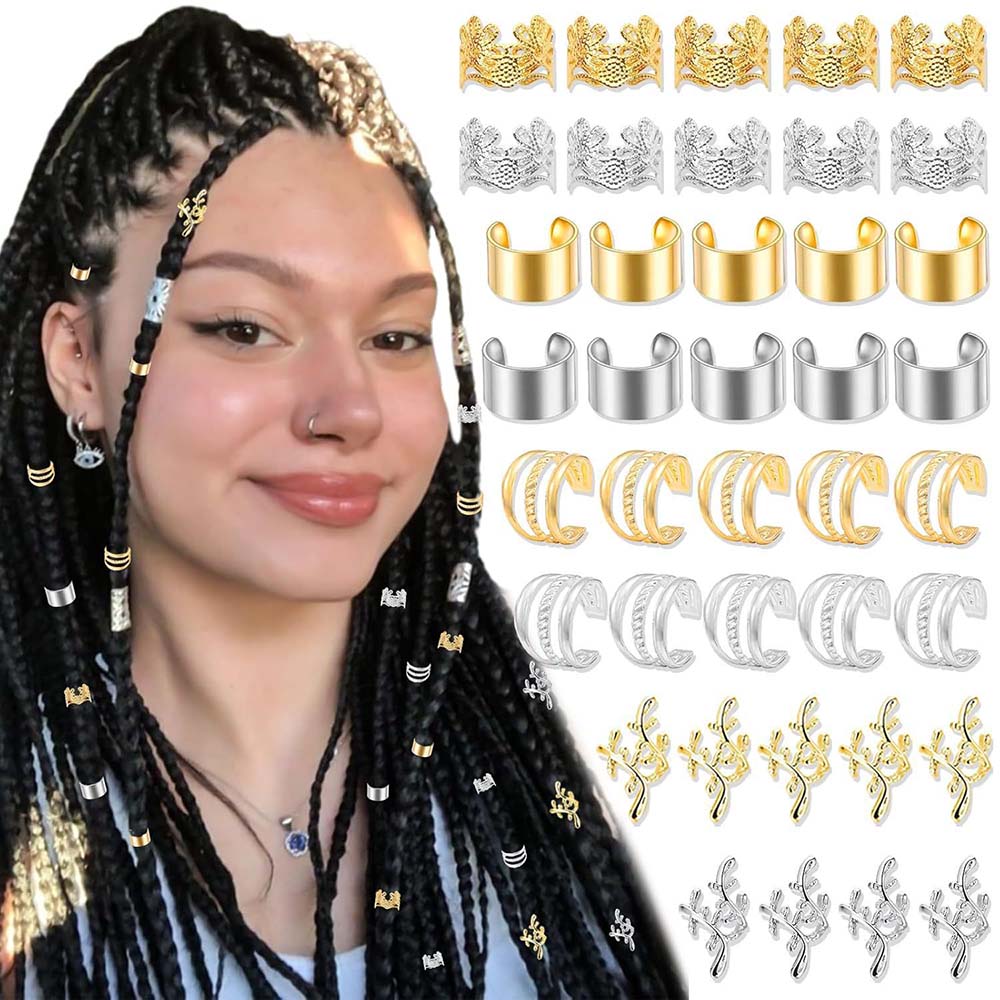 BOHO BRAID CUFFS BRAID RINGS HAIR ACCESSORY