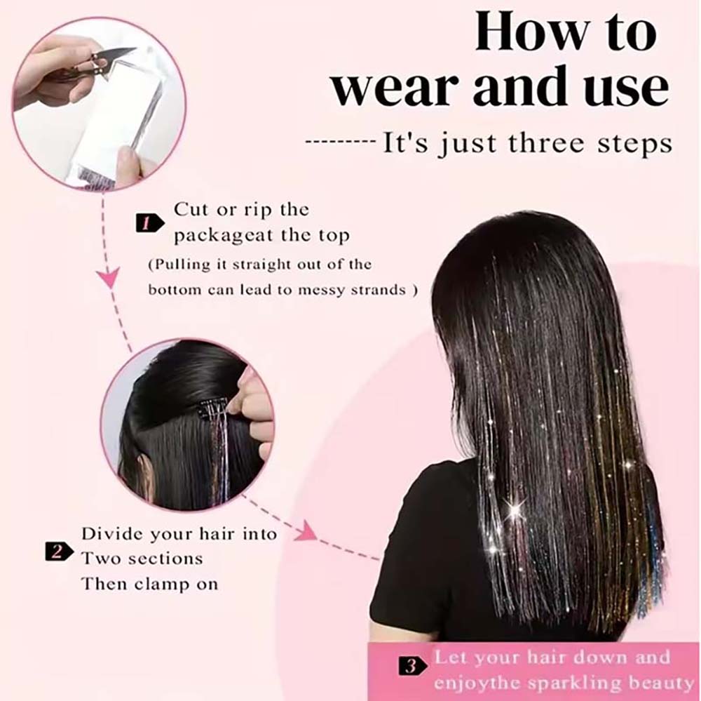 COLORFUL CLIP IN HAIR EXTENSIONS LONG SYNTHETIC COLORED HIGHLIGHTS