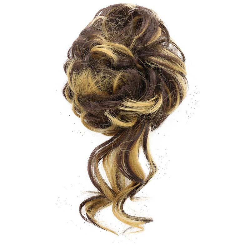 20CM SYNTHETIC HAIR BUN EXTENSIONS MESSY CURLY SCRUNCHIES