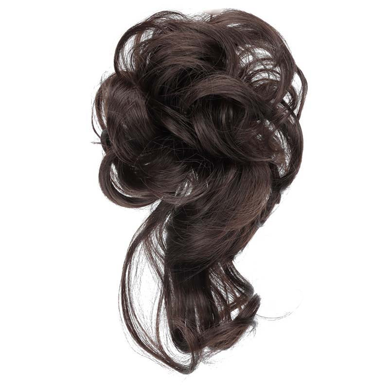 20CM SYNTHETIC HAIR BUN EXTENSIONS MESSY CURLY SCRUNCHIES