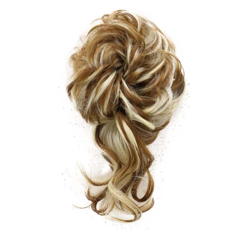 20CM SYNTHETIC HAIR BUN EXTENSIONS MESSY CURLY SCRUNCHIES
