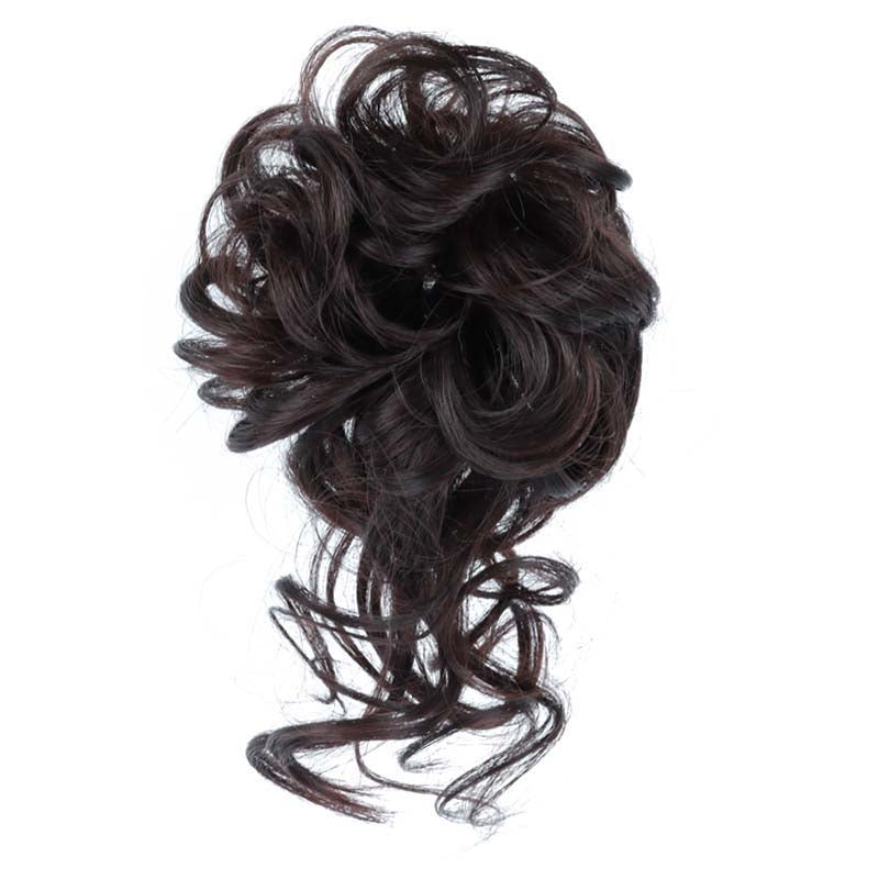 20CM SYNTHETIC HAIR BUN EXTENSIONS MESSY CURLY SCRUNCHIES