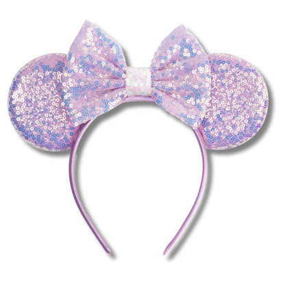 Purple Sequin Ears Headband with Bow