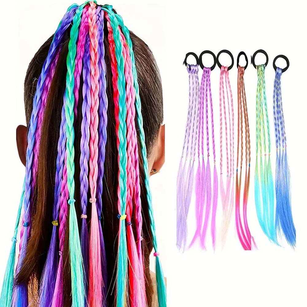 PURPLE 50CM CRAZY HAIR DAY COLORED BRAIDS HAIR EXTENSIONS
