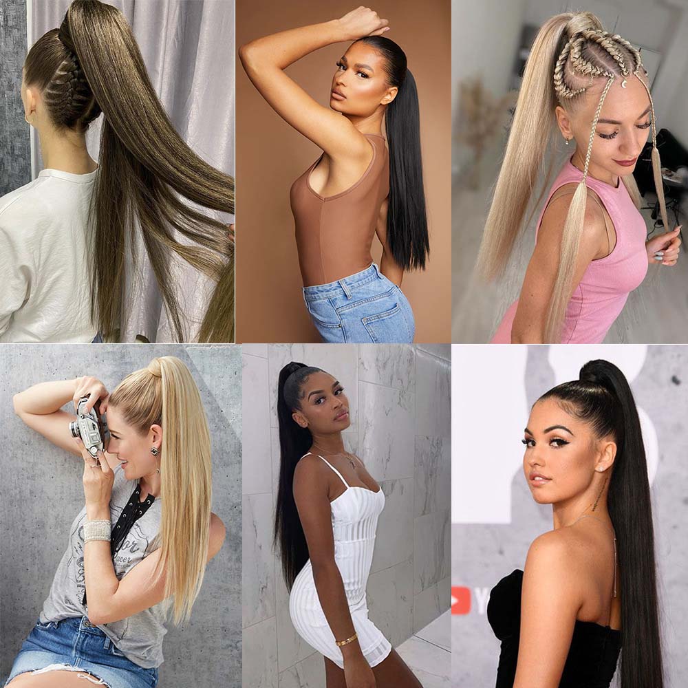 HONEY BLONDE SYNTHETIC STRAIGHT PONYTAIL HAIR EXTENSION