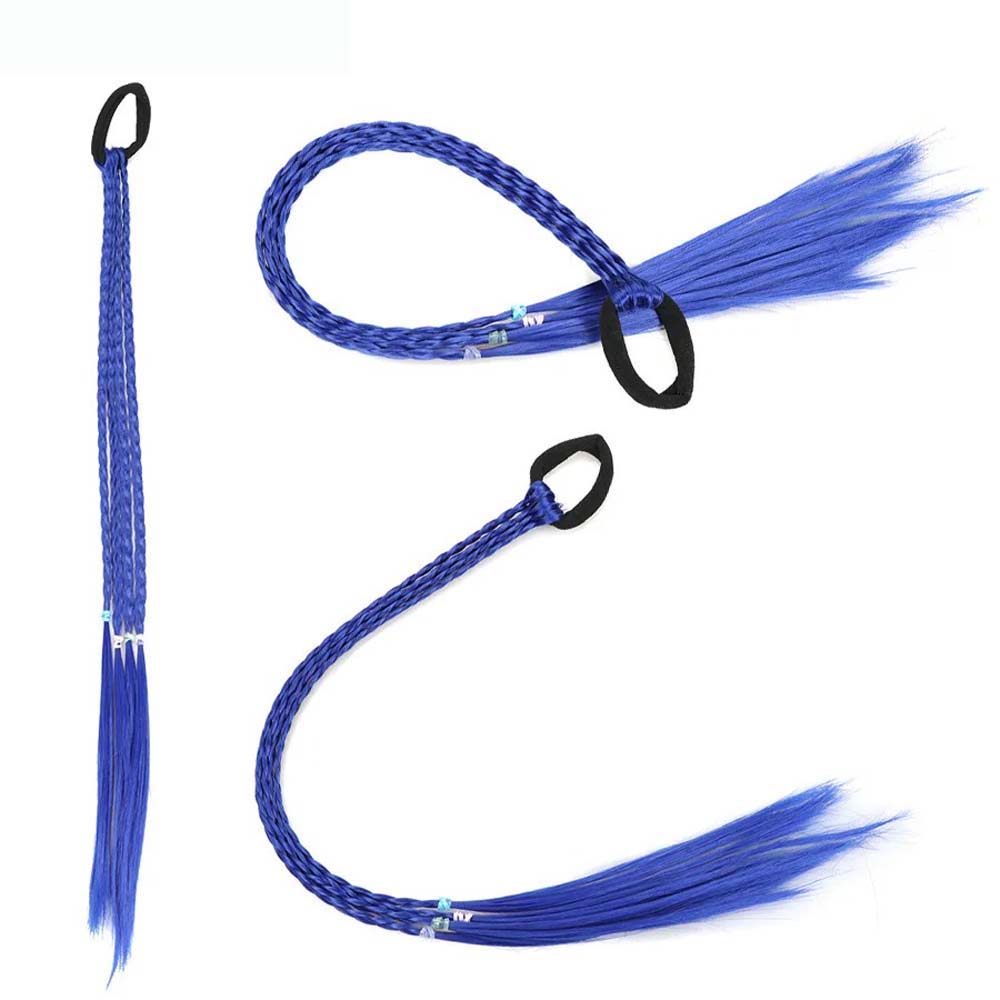 BLUE 50CM CRAZY HAIR DAY COLORED BRAIDS HAIR EXTENSIONS