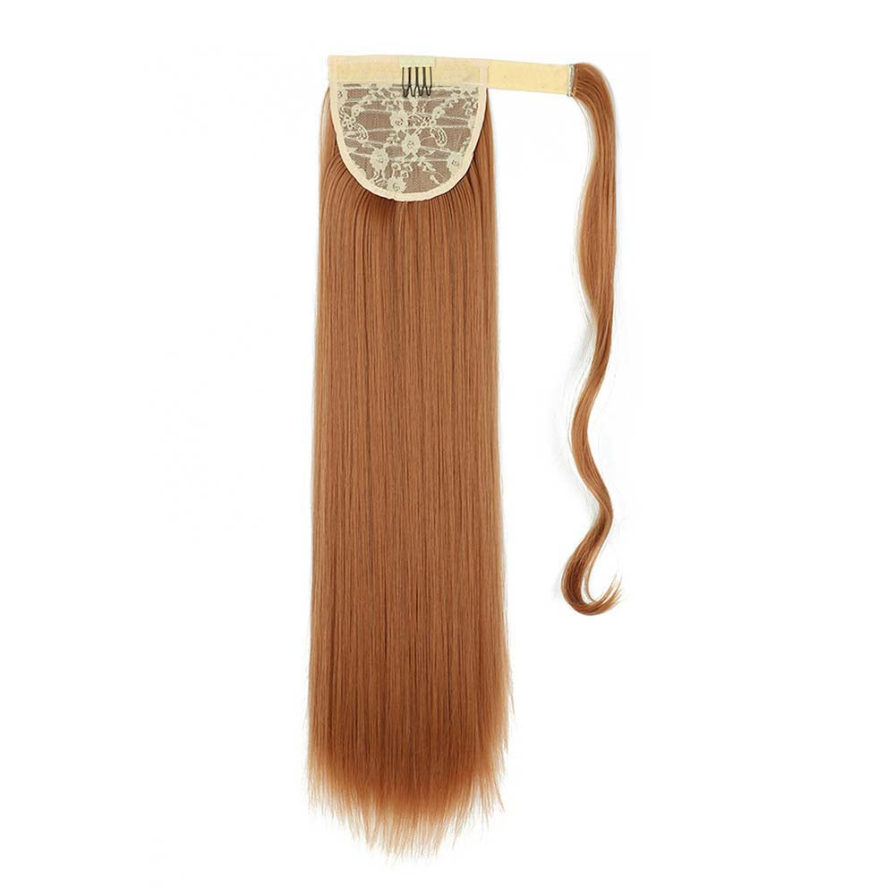 CHESTNUT BROWN SYNTHETIC STRAIGHT PONYTAIL HAIR EXTENSION