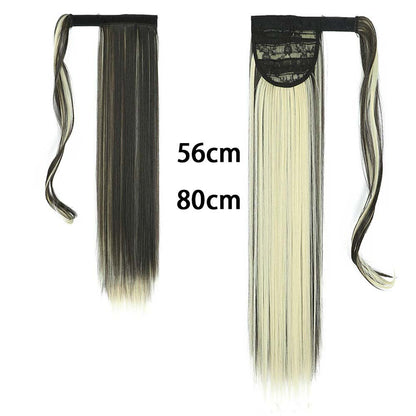 BALAYAGE BLONDE SYNTHETIC STRAIGHT PONYTAIL HAIR EXTENSION