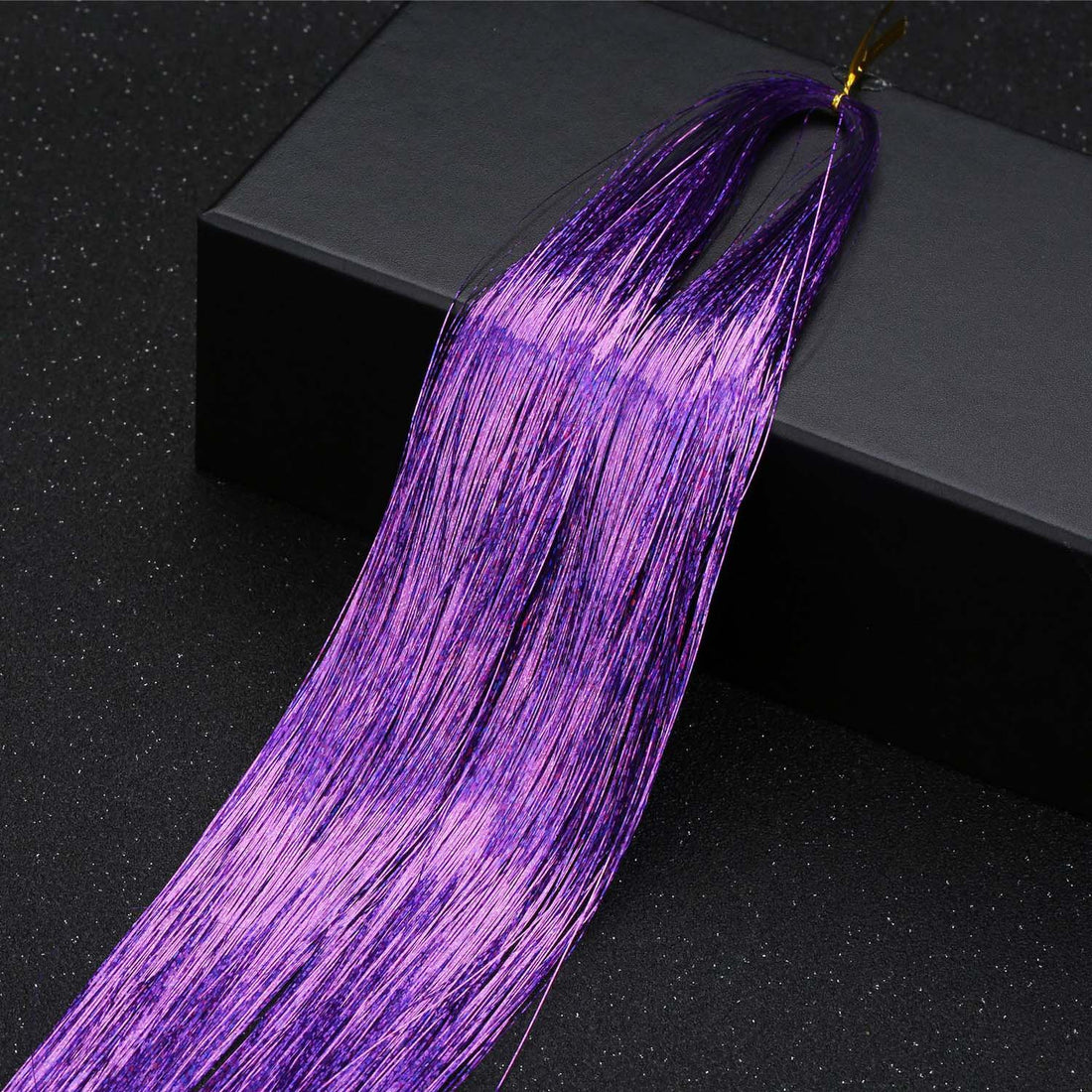 PURPLE SYNTHETIC HAIR TINSEL SPARKLE HOLOGRAPHIC HAIR HIGHLIGHT