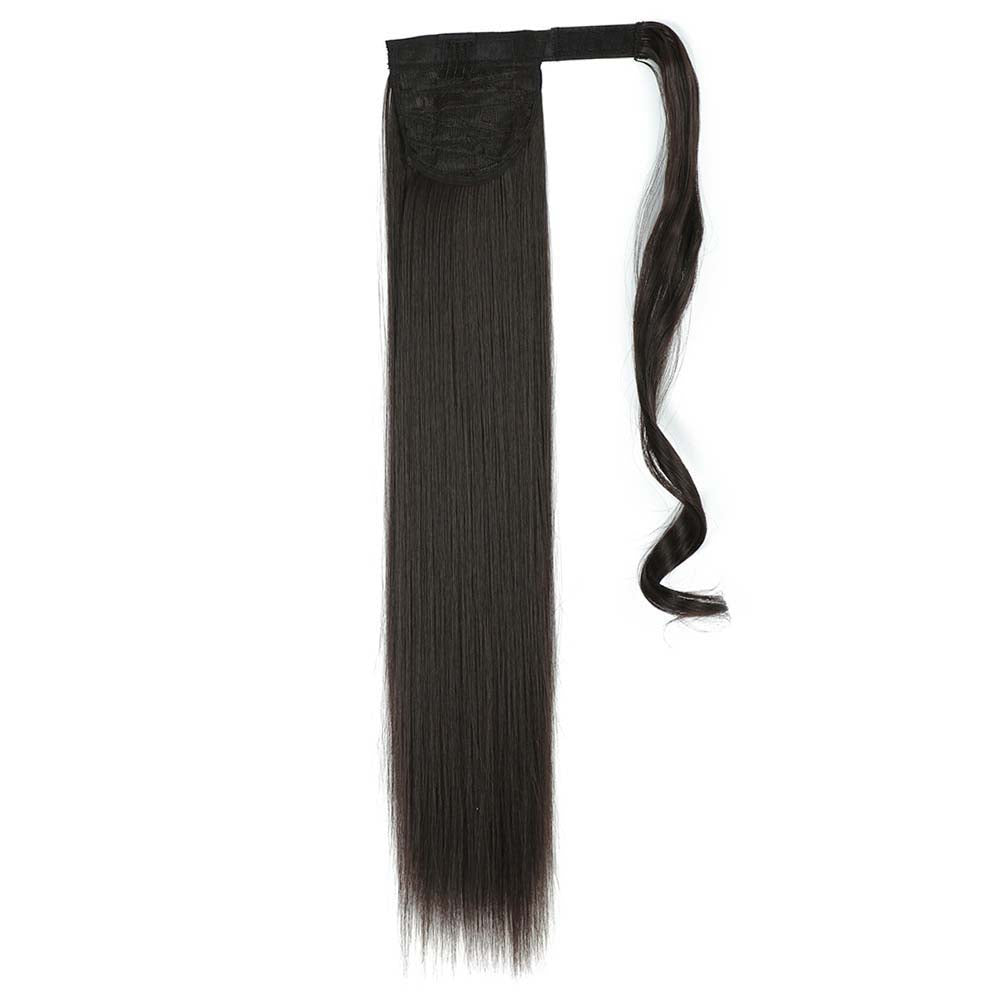 DARK BROWN SYNTHETIC STRAIGHT PONYTAIL HAIR EXTENSION