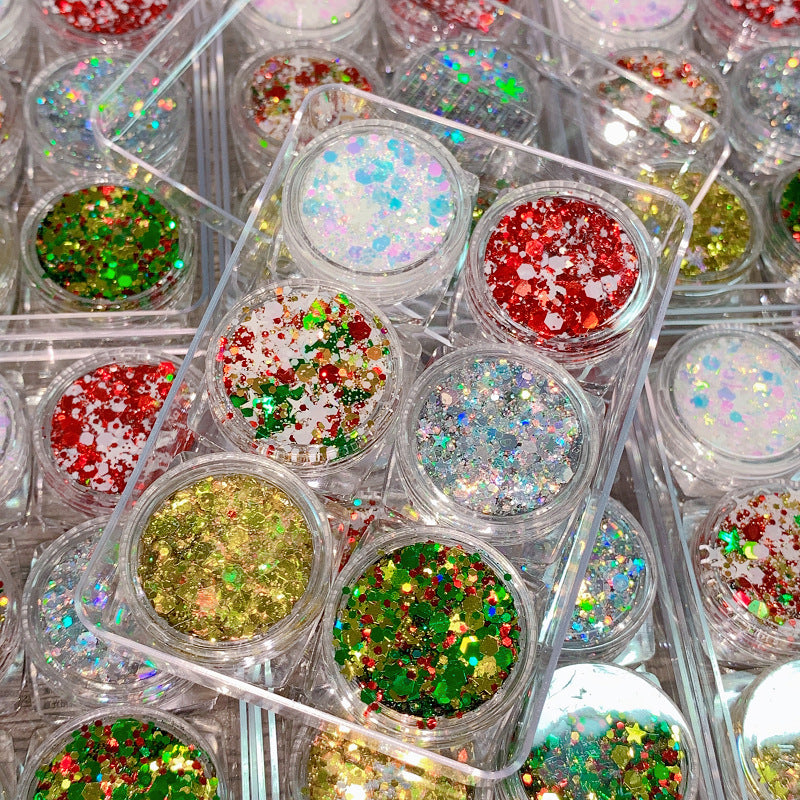 CHRISTMAS HAIR, FACE &amp; BODY GLITTER GEL 6 COLORS