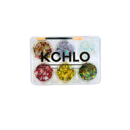 CHRISTMAS HAIR, FACE &amp; BODY GLITTER GEL 6 COLORS
