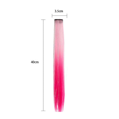 PINK &amp; YELLOW 40CM TINSEL CLIP IN HAIR EXTENSIONS HAIR HIGHLIGHTS