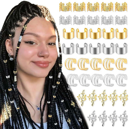 BOHO BRAID CUFFS BRAID RINGS HAIR ACCESSORY