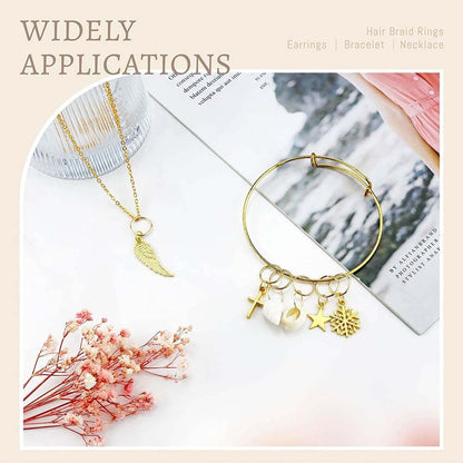 50PCS STAR &amp; SHELL BRAID RINGS BRAID CLIPS