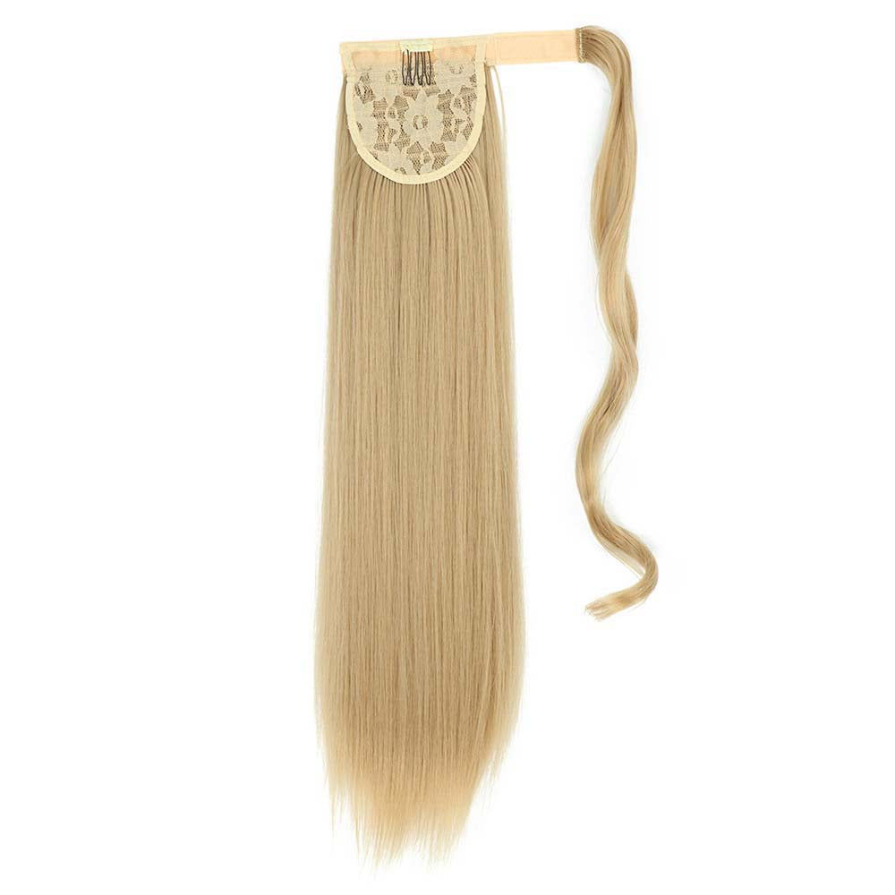 BEIGE BLONDE SYNTHETIC STRAIGHT PONYTAIL HAIR EXTENSION