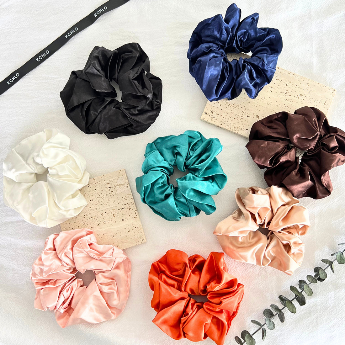 15CM OVERSIZE LARGE SCRUNCHIES SILK SATIN ELASTIC HAIR BANDS ROPE TIE PONYTAIL