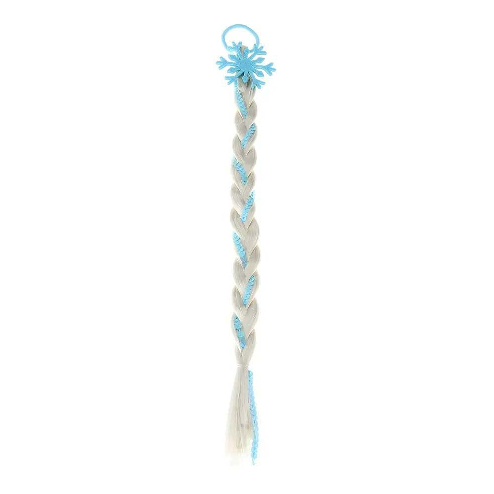 SNOW FLAKE BUTTERFLY BRAIDED HAIR PIECE WITH ELASTIC RUBBER BAND