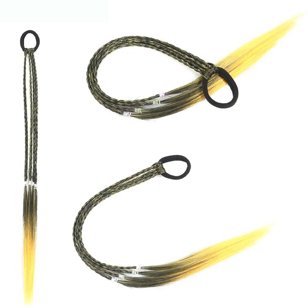 OLIVE &amp; YELLOW 50CM CRAZY HAIR DAY COLORED BRAIDS HAIR EXTENSIONS