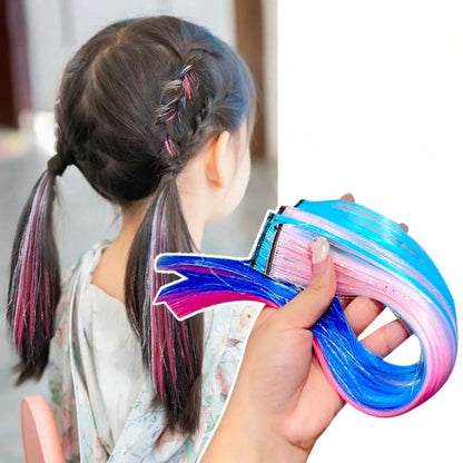 PINK &amp; YELLOW 40CM TINSEL CLIP IN HAIR EXTENSIONS HAIR HIGHLIGHTS