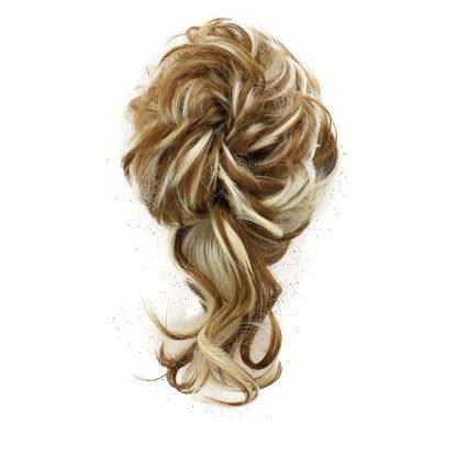 20CM SYNTHETIC HAIR BUN EXTENSIONS MESSY CURLY SCRUNCHIES