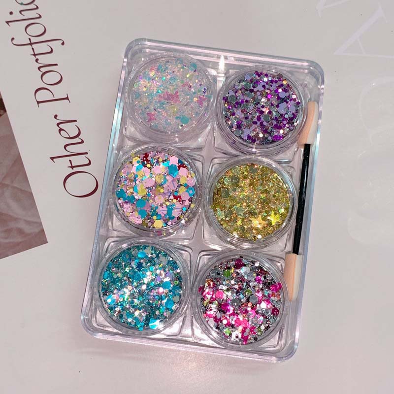 TWILIGHT VIOLET HAIR, FACE &amp; BODY GLITTER GEL 6 COLORS