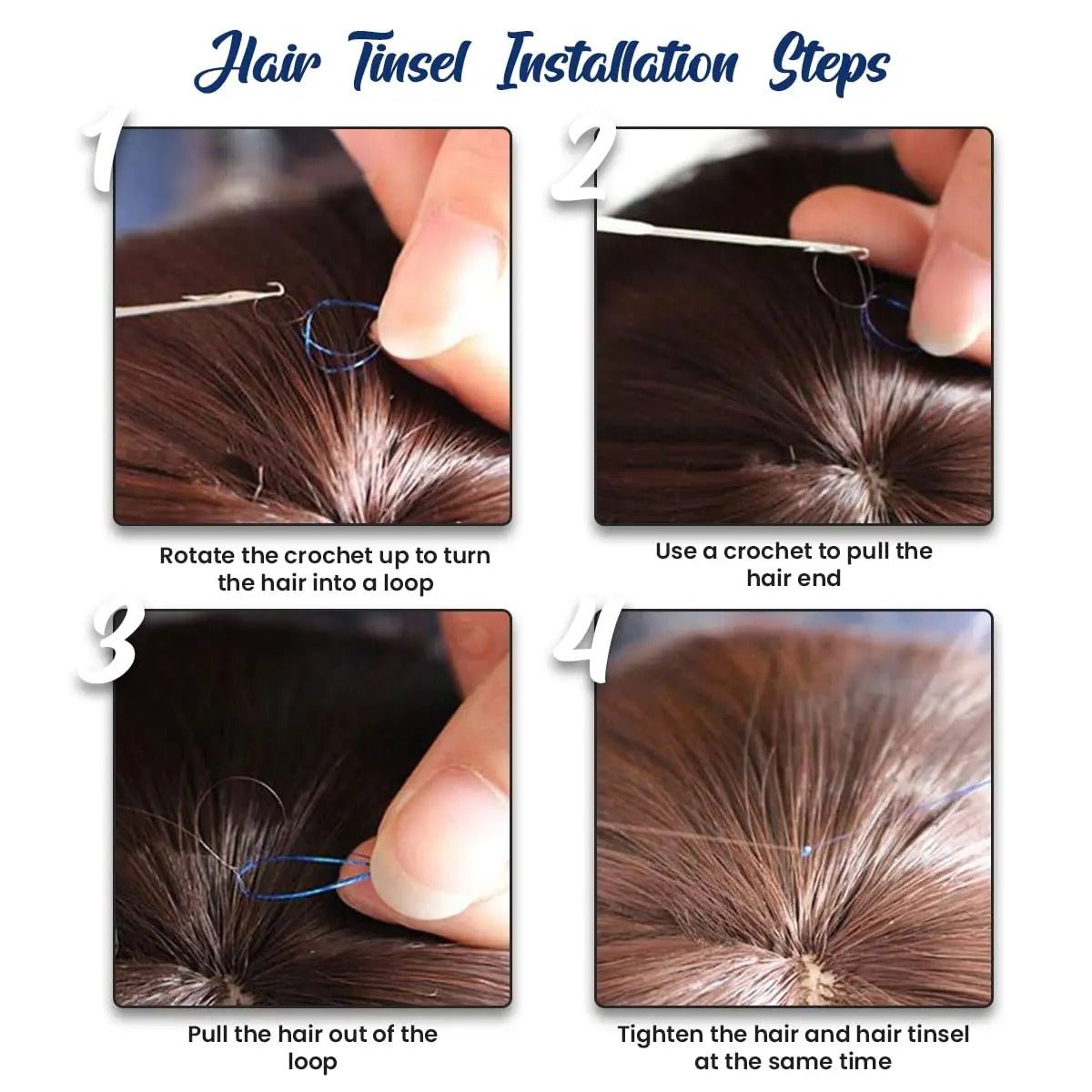 SYNTHETIC HAIR TINSEL SPARKLE HOLOGRAPHIC HAIR HIGHLIGHT