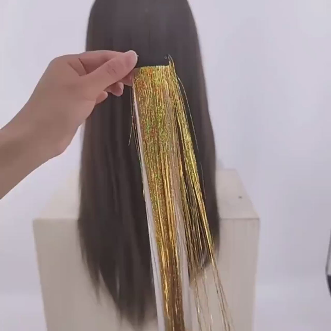 SILVER CLIP IN HAIR EXTENSIONS LONG SYNTHETIC COLORED HIGHLIGHTS